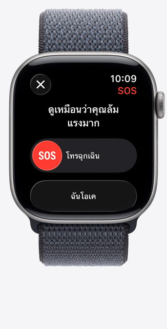 Apple Watch Series 11, aluminum case, space gray color, hard fall notification, emergency call option, Sport Loop, anchor blue color