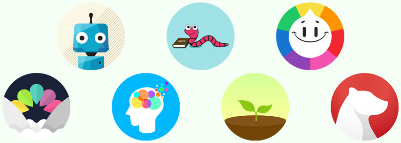 Des icônes d’apps divertissantes et éducatives de l’App Store.