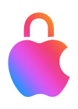 Logo Apple en forme de cadenas avec arceau verrouillé pour illustrer la protection de la vie privée