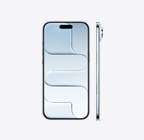 iPhone Air، الجزء الأمامي الخارجي، لون أزرق سماوي، Dynamic Island في الوسط أعلى الشاشة، الجزء الجانبي الخارجي، تصميم نحيف للغاية، الزر الجانبي، زر التحكم في الكاميرا