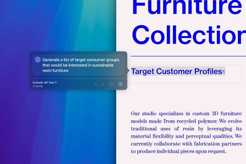 Apple&nbsp;Intelligence Writing Tools summarising an academic paper