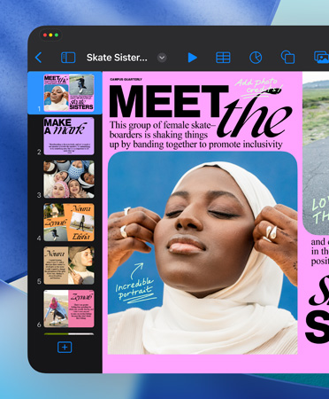 Otevřené okno Keynote, ve kterém jsou vidět elegantně vylepšené ovládací prvky.